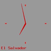 Best call rates from Australia to EL SALVADOR. This is a live localtime clock face showing the current time of 3:44 pm Tuesday in El Salvador.